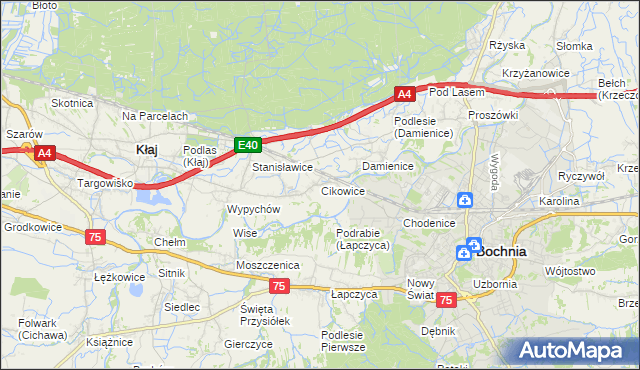 mapa Cikowice, Cikowice na mapie Targeo