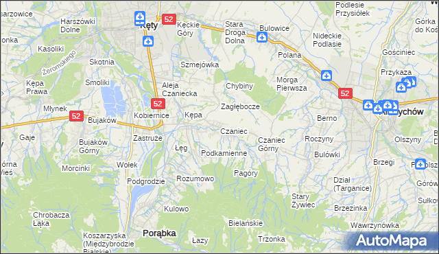 mapa Czaniec, Czaniec na mapie Targeo