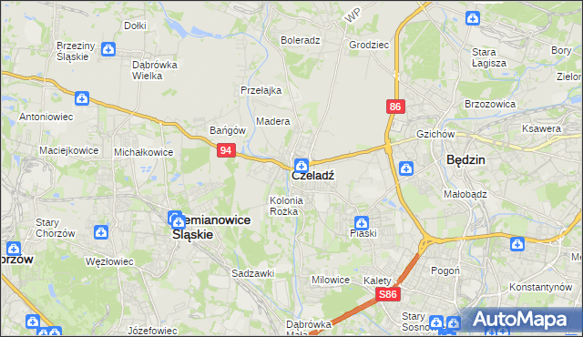 mapa Czeladź, Czeladź na mapie Targeo
