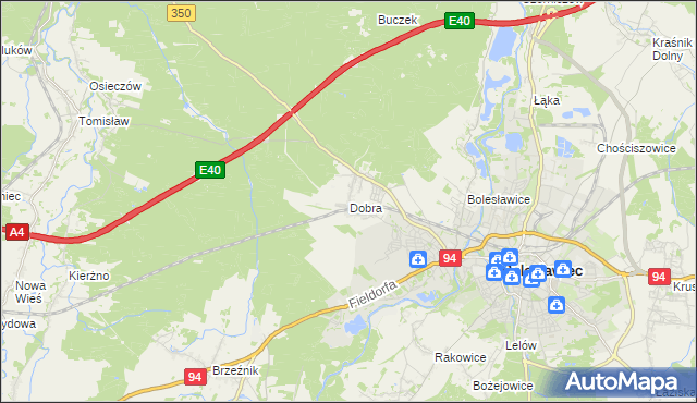 mapa Dobra gmina Bolesławiec, Dobra gmina Bolesławiec na mapie Targeo