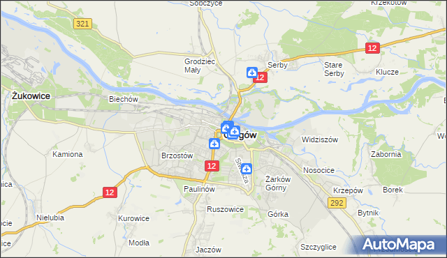 mapa Głogów, Głogów na mapie Targeo