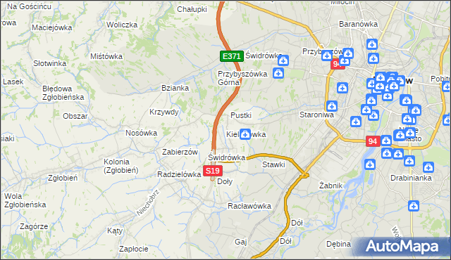 mapa Kielanówka, Kielanówka na mapie Targeo