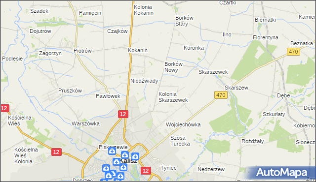 mapa Kolonia Skarszewek, Kolonia Skarszewek na mapie Targeo