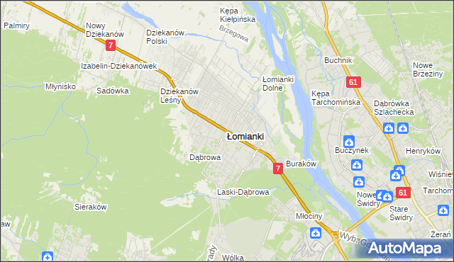 mapa Łomianki, Łomianki na mapie Targeo