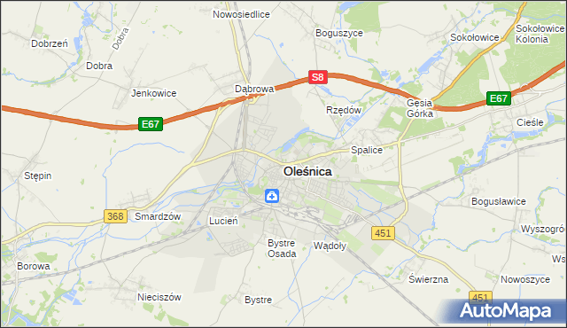 mapa Oleśnica, Oleśnica na mapie Targeo