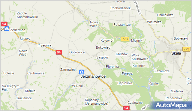 mapa Sąspów, Sąspów na mapie Targeo