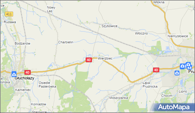 mapa Wierzbiec, Wierzbiec na mapie Targeo