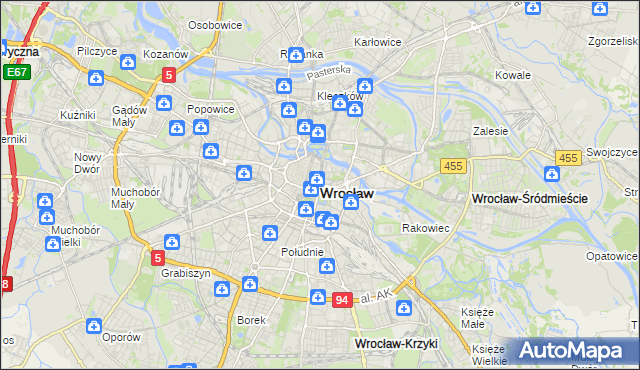 mapa Wrocławia, Wrocław na mapie Targeo