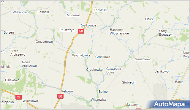 mapa Grodkowo gmina Wyszogród, Grodkowo gmina Wyszogród na mapie Targeo