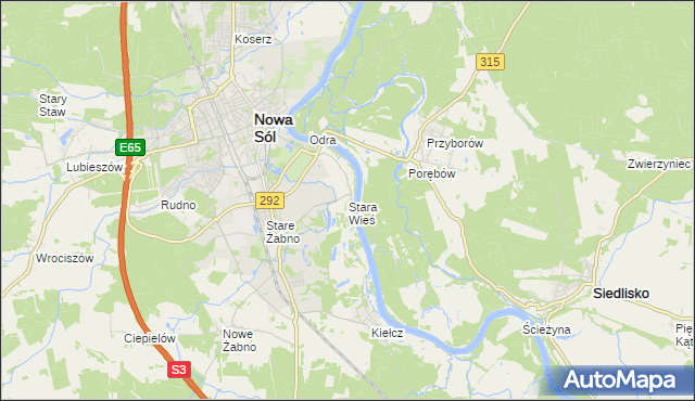 mapa Stara Wieś gmina Nowa Sól, Stara Wieś gmina Nowa Sól na mapie Targeo