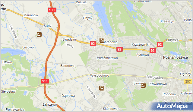 mapa Przeźmierowo, Przeźmierowo na mapie Targeo
