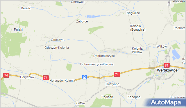 mapa Dobromierzyce, Dobromierzyce na mapie Targeo