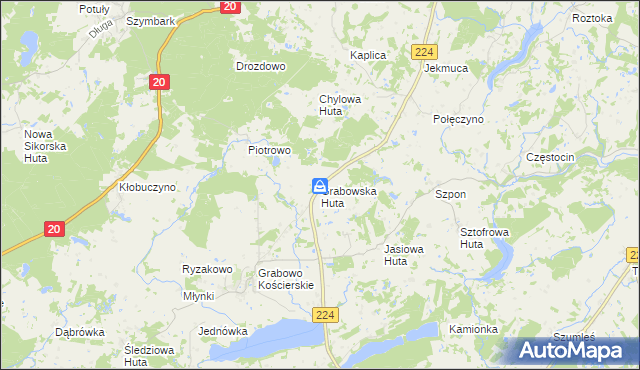 mapa Grabowska Huta, Grabowska Huta na mapie Targeo