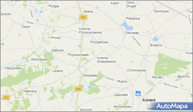 mapa Kolonia Straszewska, Kolonia Straszewska na mapie Targeo