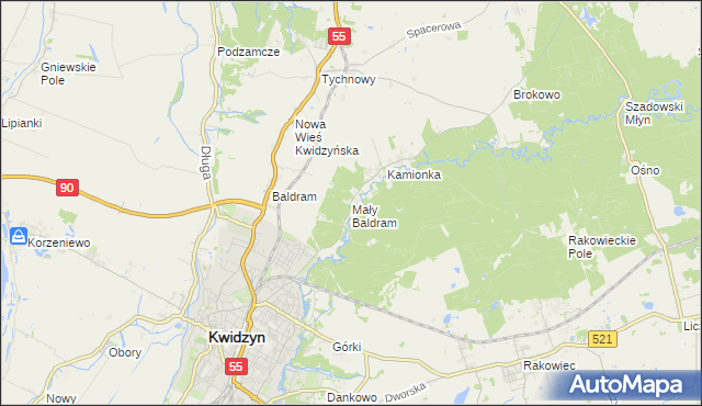 mapa Mały Baldram, Mały Baldram na mapie Targeo