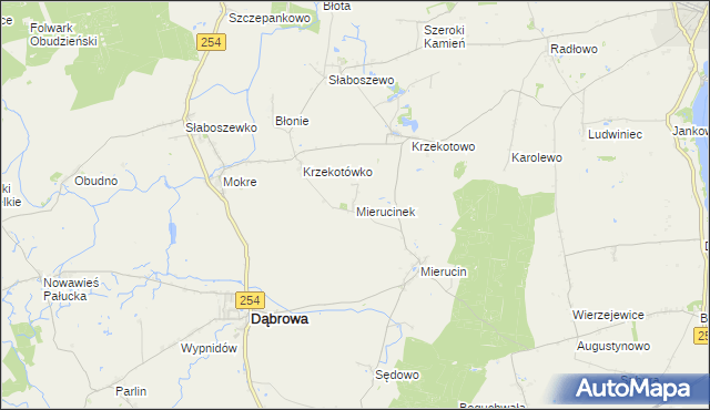 mapa Mierucinek, Mierucinek na mapie Targeo