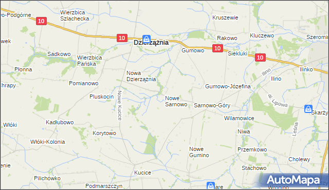mapa Nowe Sarnowo, Nowe Sarnowo na mapie Targeo