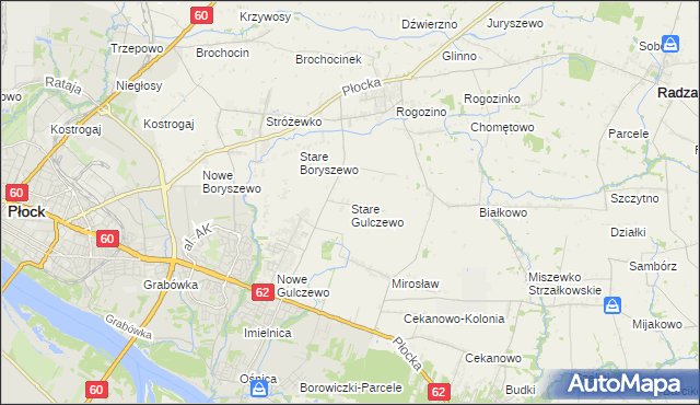 mapa Stare Gulczewo, Stare Gulczewo na mapie Targeo