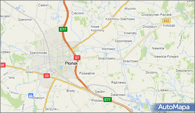 mapa Strachówko, Strachówko na mapie Targeo