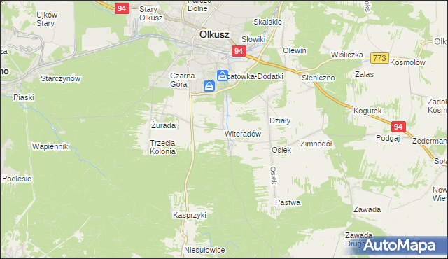 mapa Witeradów, Witeradów na mapie Targeo