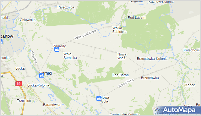 mapa Wola Sernicka-Kolonia, Wola Sernicka-Kolonia na mapie Targeo
