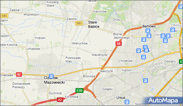 mapa Macierzysz, Macierzysz na mapie Targeo