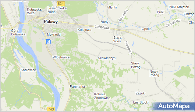 mapa Skowieszyn, Skowieszyn na mapie Targeo