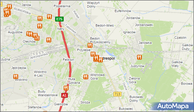 mapa Andrespol, Andrespol na mapie Targeo