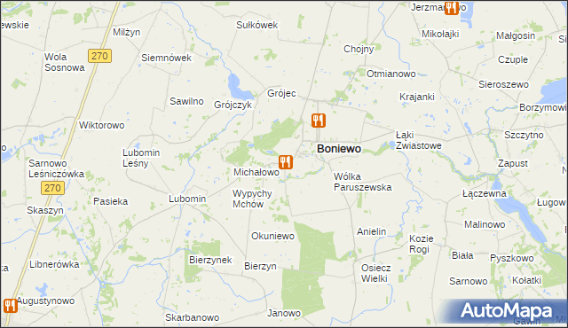 mapa Arciszewo gmina Boniewo, Arciszewo gmina Boniewo na mapie Targeo
