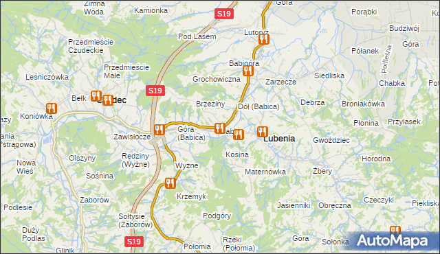 mapa Babica gmina Czudec, Babica gmina Czudec na mapie Targeo