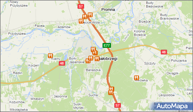 mapa Białobrzegi, Białobrzegi na mapie Targeo