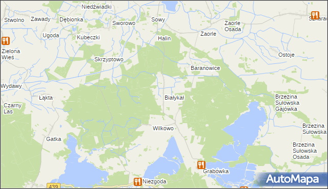 mapa Białykał, Białykał na mapie Targeo