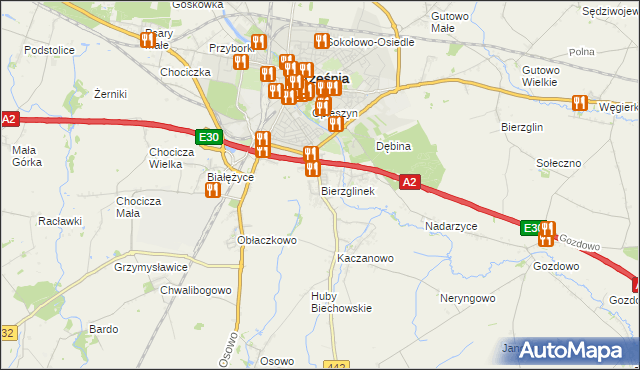 mapa Bierzglinek, Bierzglinek na mapie Targeo