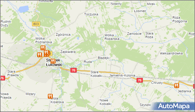 mapa Błażejki, Błażejki na mapie Targeo