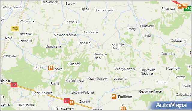 mapa Brudnów Stary, Brudnów Stary na mapie Targeo