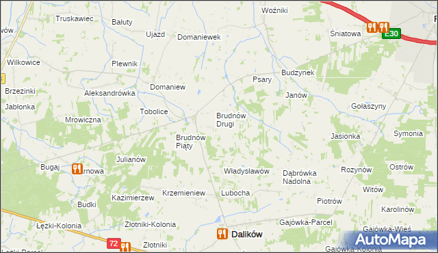 mapa Brudnów Trzeci, Brudnów Trzeci na mapie Targeo