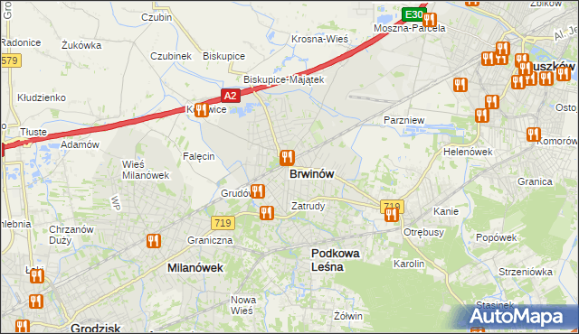 mapa Brwinów, Brwinów na mapie Targeo