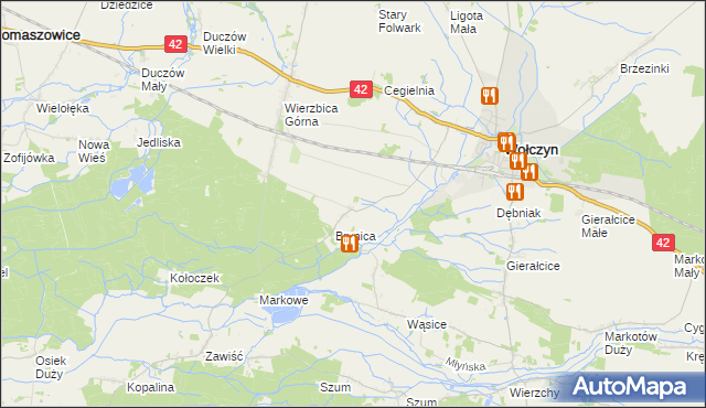 mapa Brynica Osada, Brynica Osada na mapie Targeo