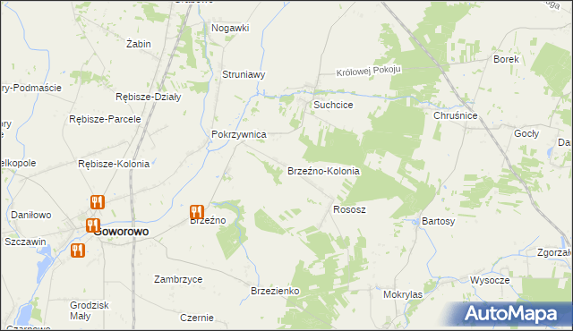 mapa Brzeźno-Kolonia, Brzeźno-Kolonia na mapie Targeo