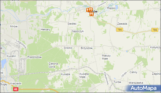 mapa Brzyszów, Brzyszów na mapie Targeo