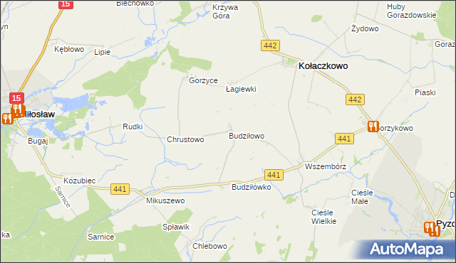 mapa Budziłowo, Budziłowo na mapie Targeo