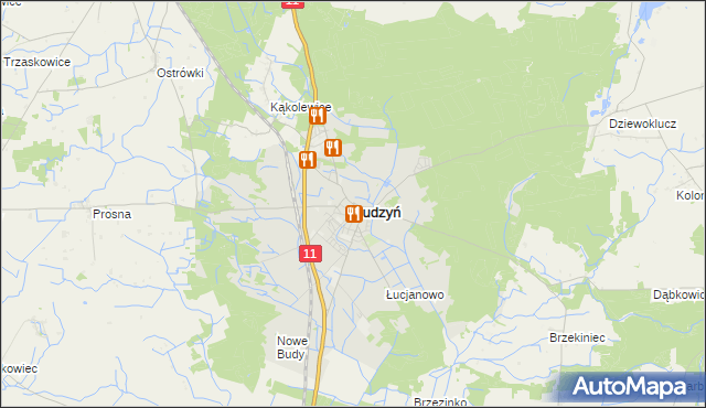 mapa Budzyń powiat chodzieski, Budzyń powiat chodzieski na mapie Targeo