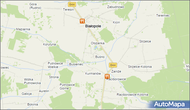 mapa Buśno, Buśno na mapie Targeo