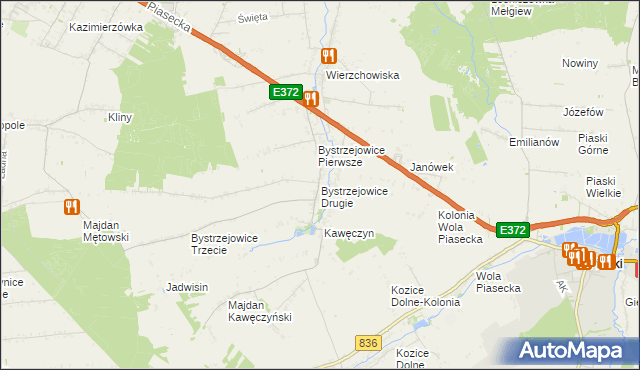 mapa Bystrzejowice Drugie, Bystrzejowice Drugie na mapie Targeo