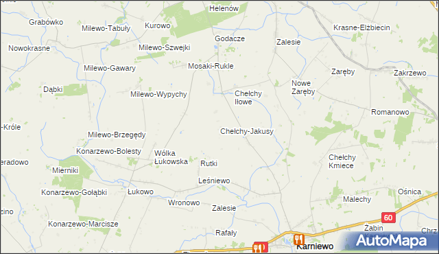 mapa Chełchy-Jakusy, Chełchy-Jakusy na mapie Targeo