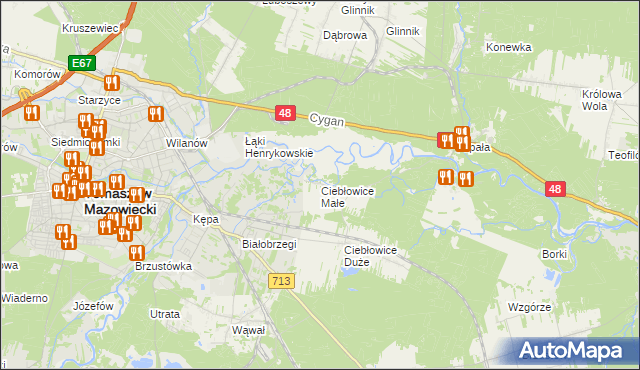 mapa Ciebłowice Małe, Ciebłowice Małe na mapie Targeo