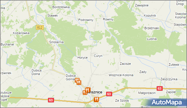 mapa Curyn, Curyn na mapie Targeo