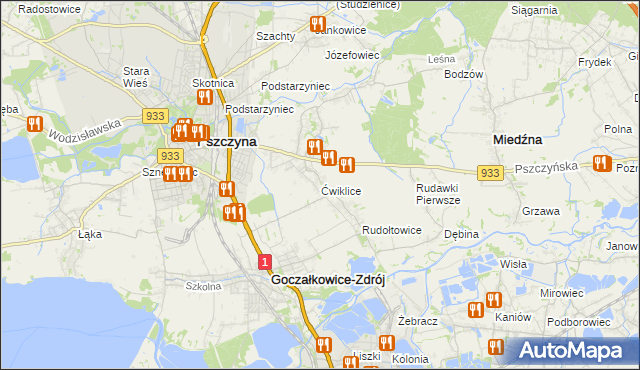 mapa Ćwiklice, Ćwiklice na mapie Targeo