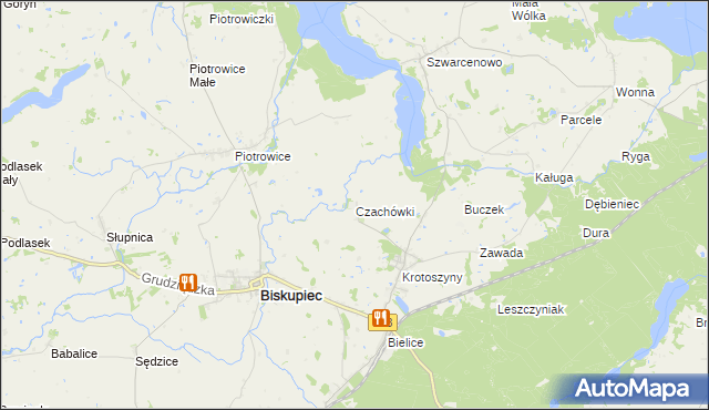 mapa Czachówki, Czachówki na mapie Targeo