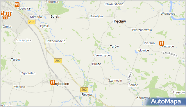 mapa Czerńczyce gmina Grębocice, Czerńczyce gmina Grębocice na mapie Targeo